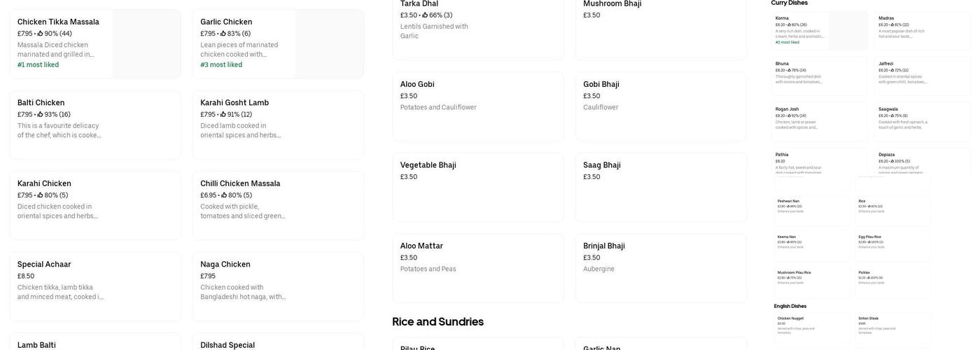 Dilshad Tandoori Menu