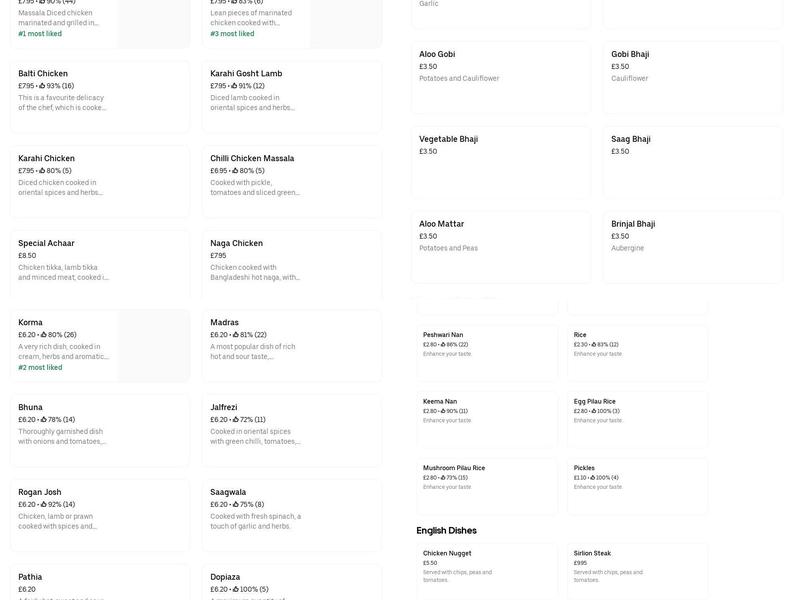 Dilshad Tandoori Menu