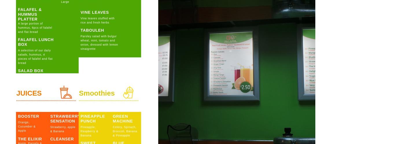 Go Falafel - Piccadilly Menu