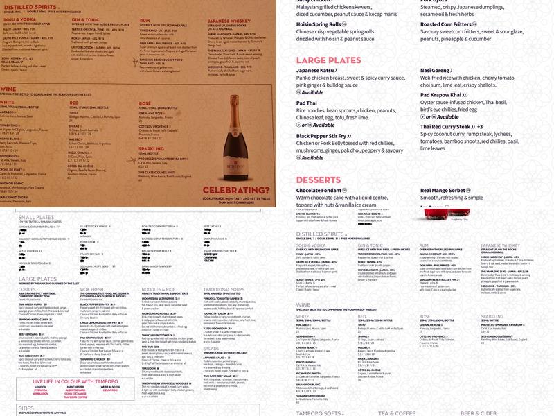 Tampopo Corn Exchange Menu