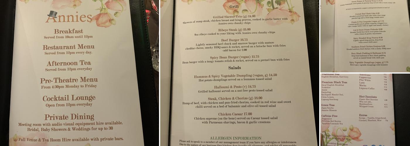 Annies Menu