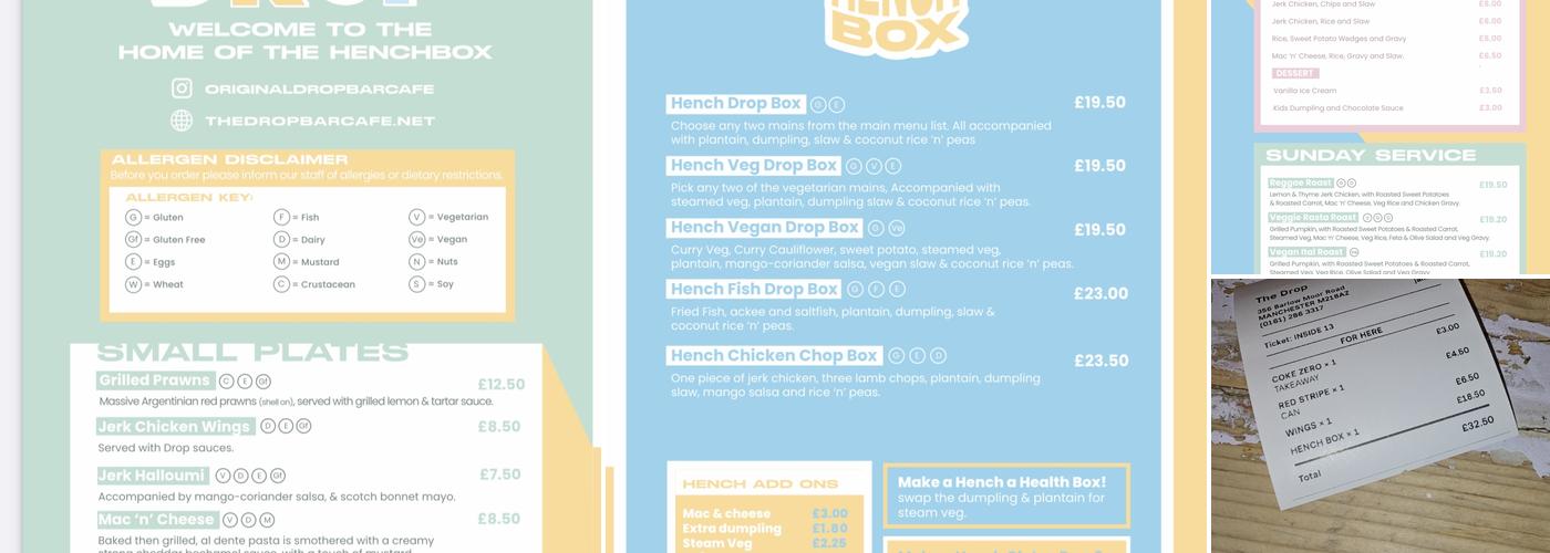 The Drop Bar Cafe Menu