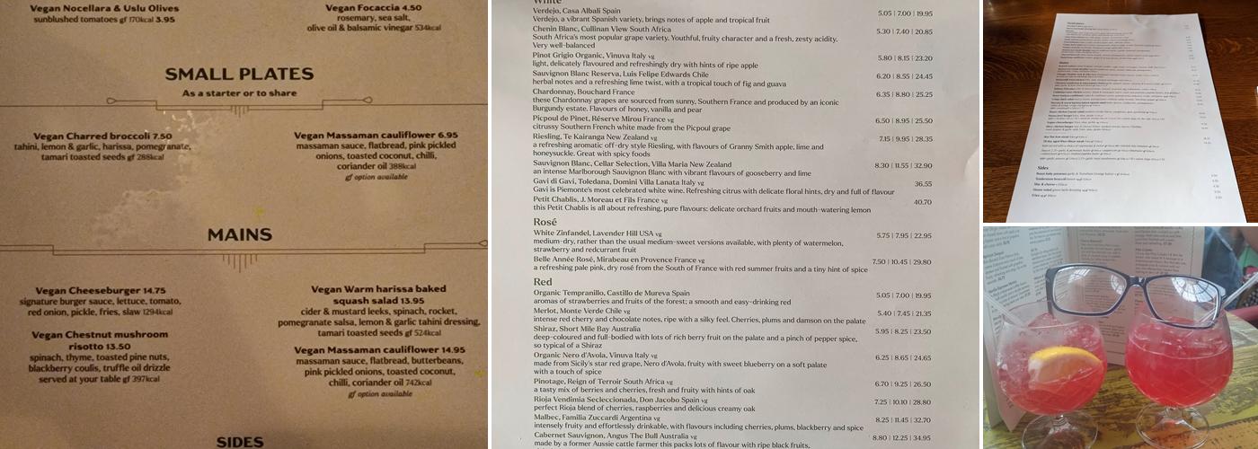 Cosy Club Menu