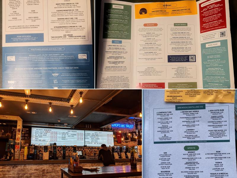 BrewDog Manchester Menu