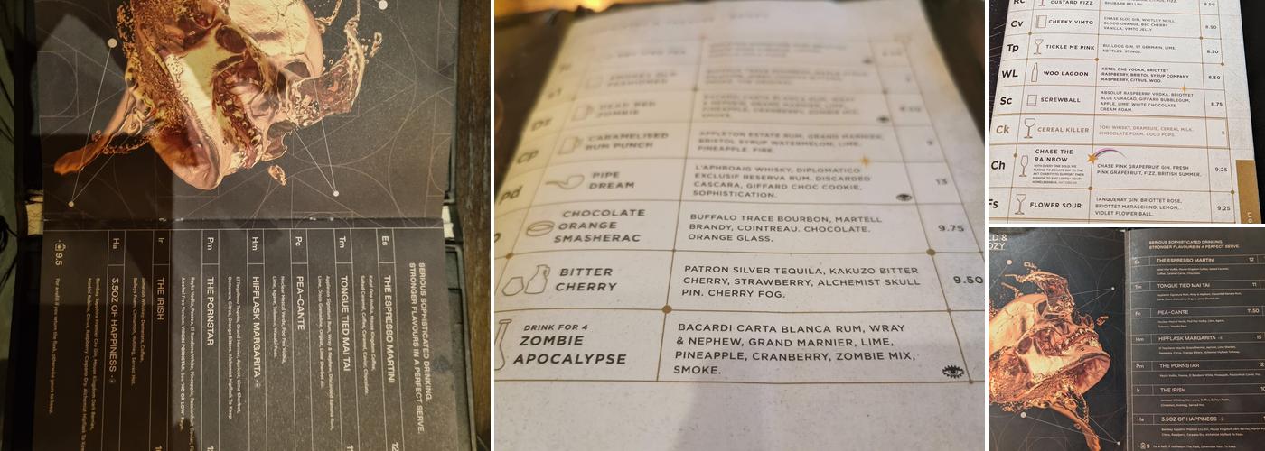 The Alchemist New York Street Menu