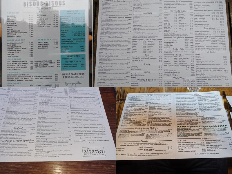 Zitano Chorlton Menu