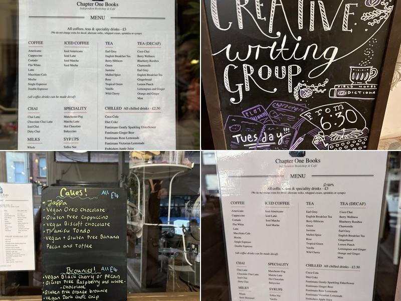 Chapter One Books Menu