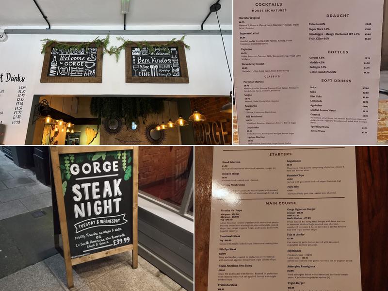 Gorge Restaurant & Bar Menu