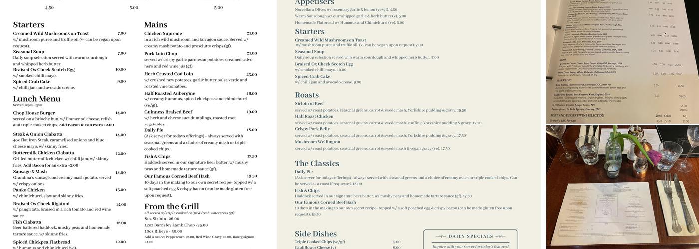 MR THOMAS'S CHOP HOUSE Menu