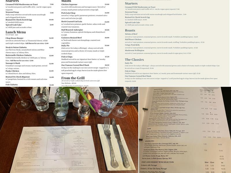 MR THOMAS'S CHOP HOUSE Menu