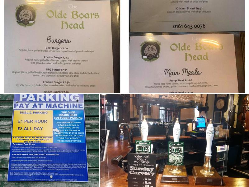 The Olde Boars Head Menu
