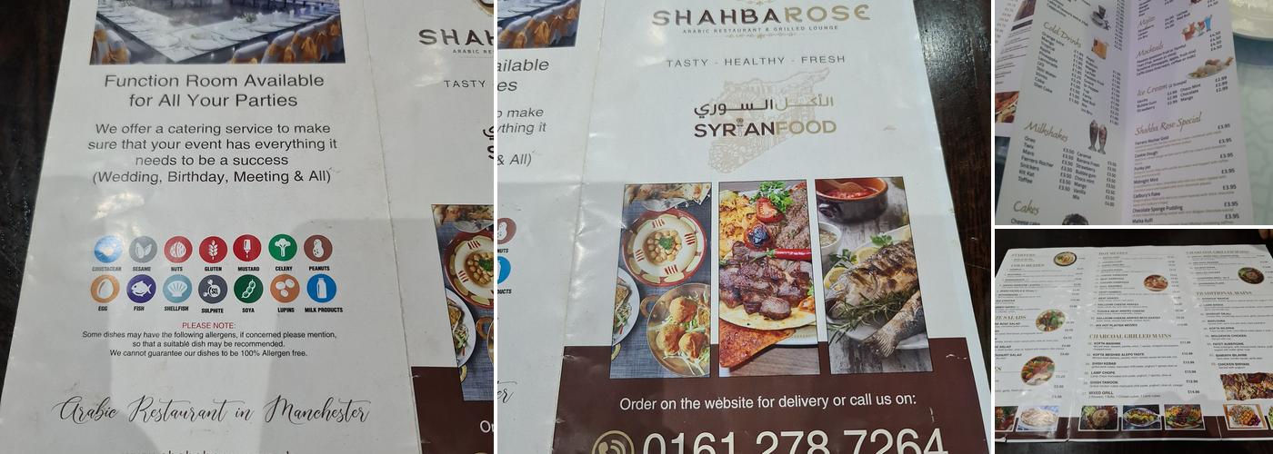 Shahbarose Menu