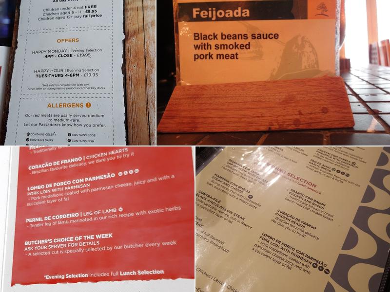Bem Brasil Northern Quarter Menu