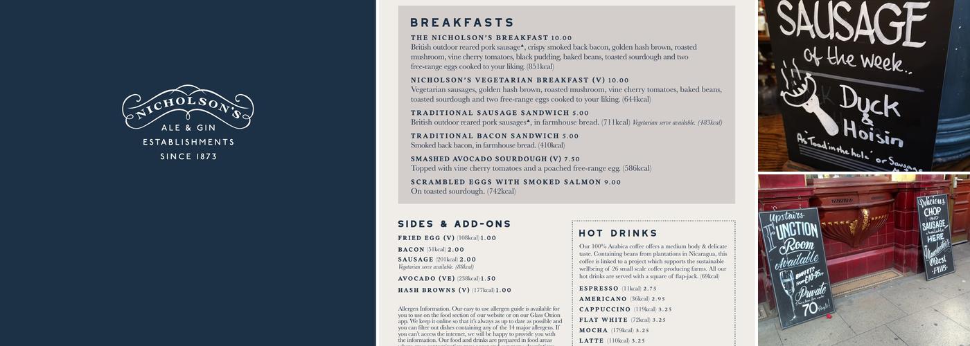 The Sawyer's Arms Menu