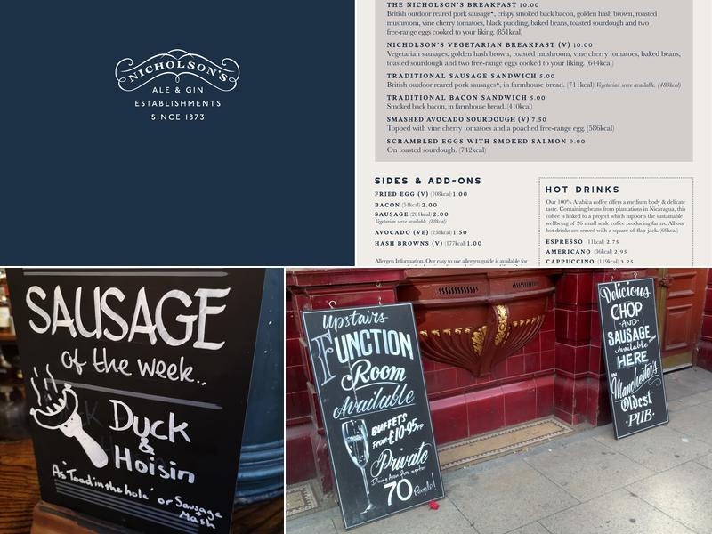 The Sawyer's Arms Menu