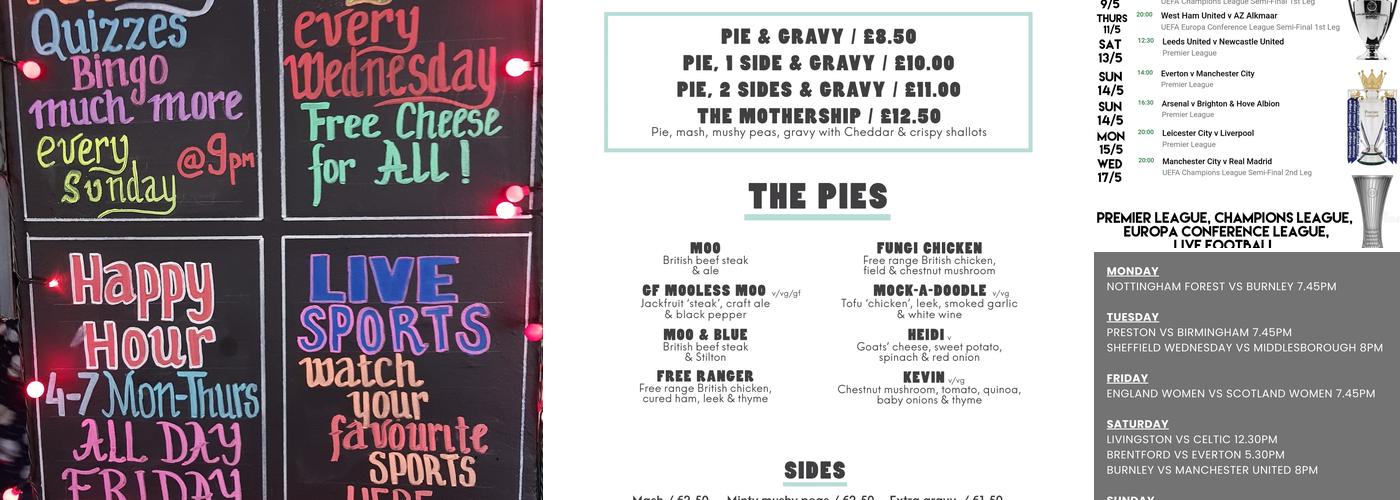 The Dog & Partridge Menu