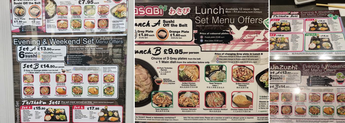 WAZUZHI (formerly Wasabi) Menu