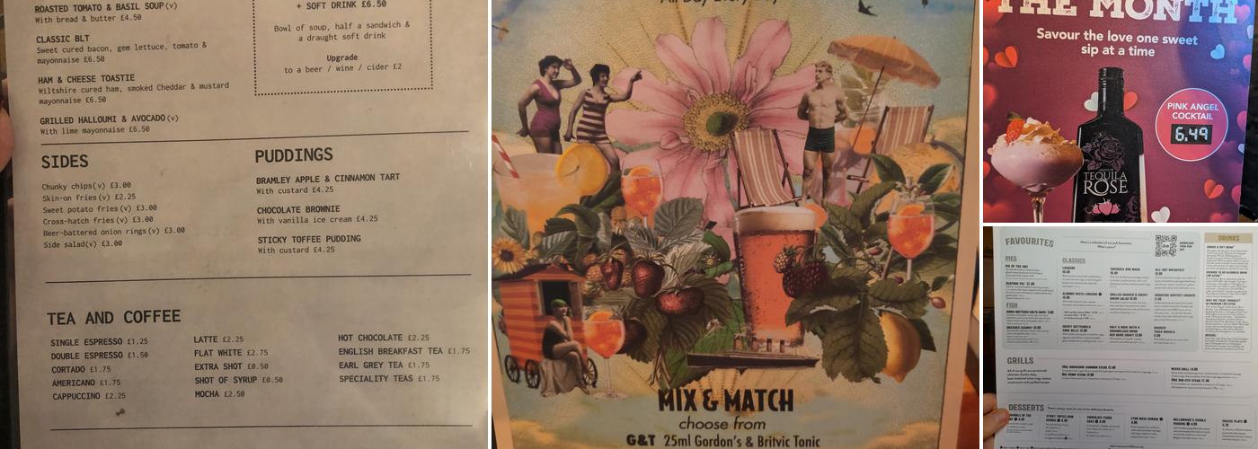 English Lounge Manchester Menu