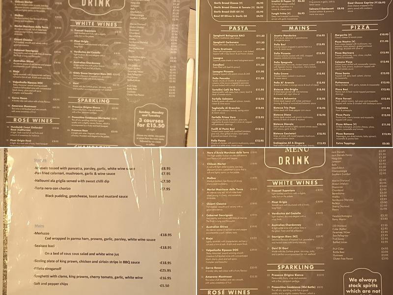 Baci Whitefield Menu