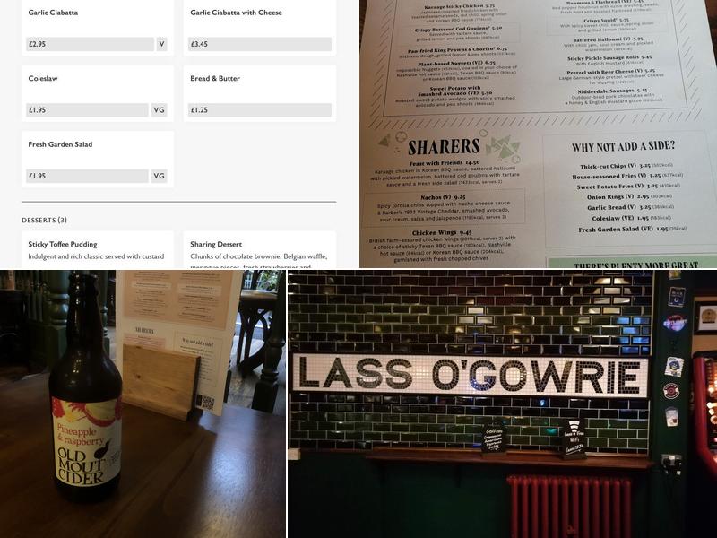Lass O'Gowrie Manchester Menu