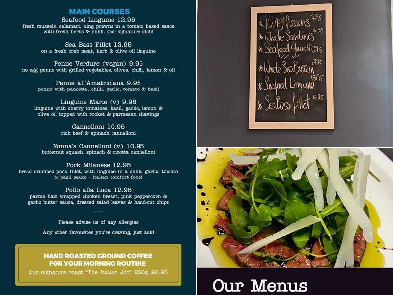 Azzurro Ristorante Menu