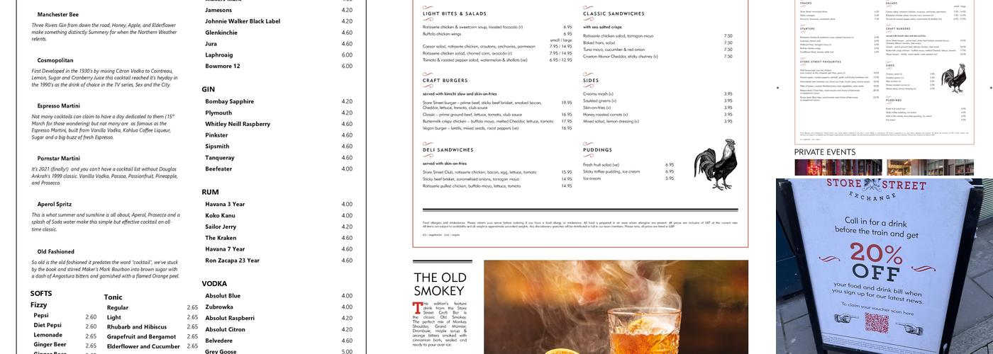 Store Street Exchange Restaurant Menu