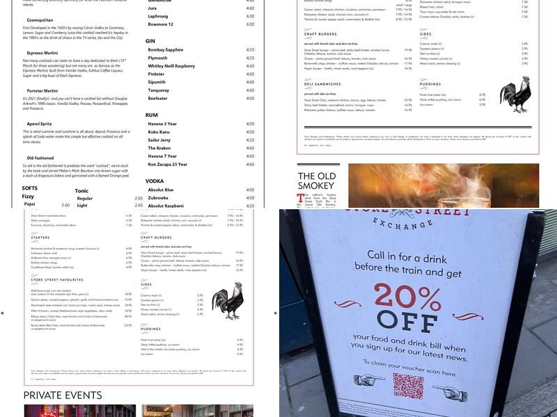 Store Street Exchange Restaurant Menu