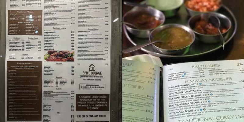 Spice Lounge MCR Menu