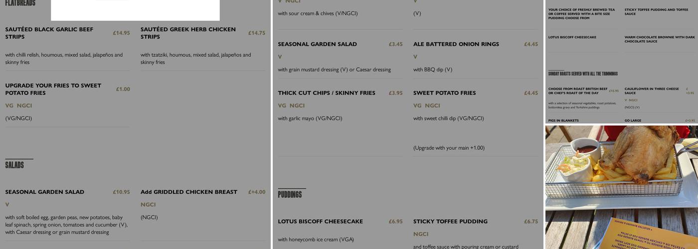 The Lancashire Fold Menu