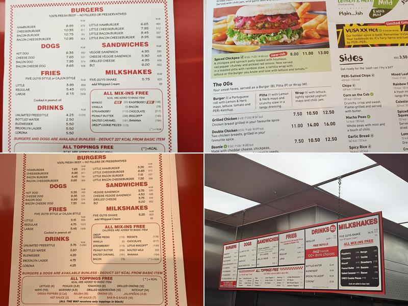 Five Guys Tamworth Menu