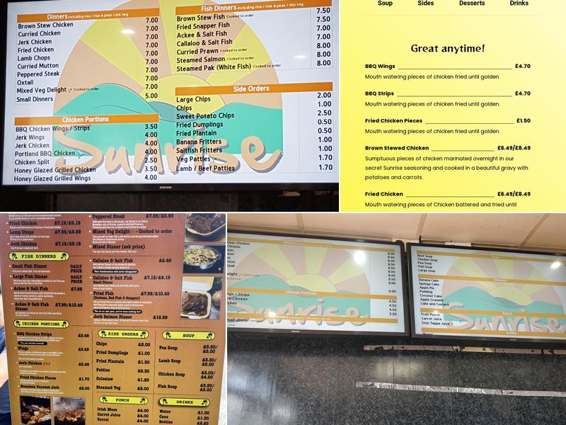 Sunrise Caribbean Food Ltd Menu