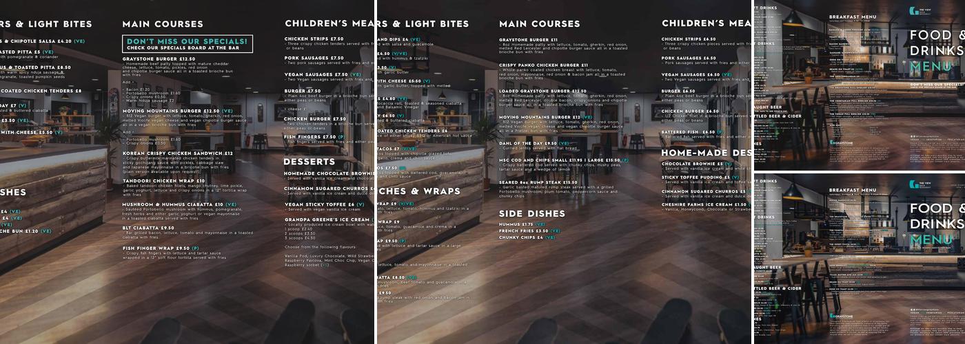 The View Bar and Restaurant Menu