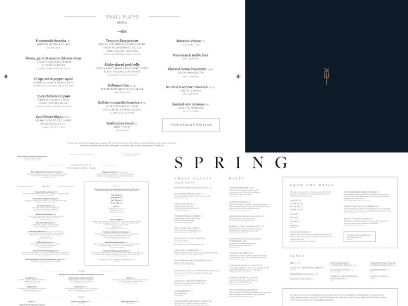 Embankment Kitchen Restaurant & Bar Menu