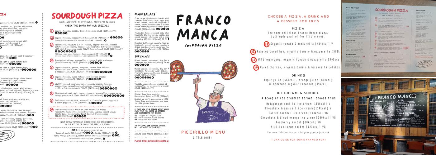 Franco Manca Manchester - Piccadilly Gardens Menu