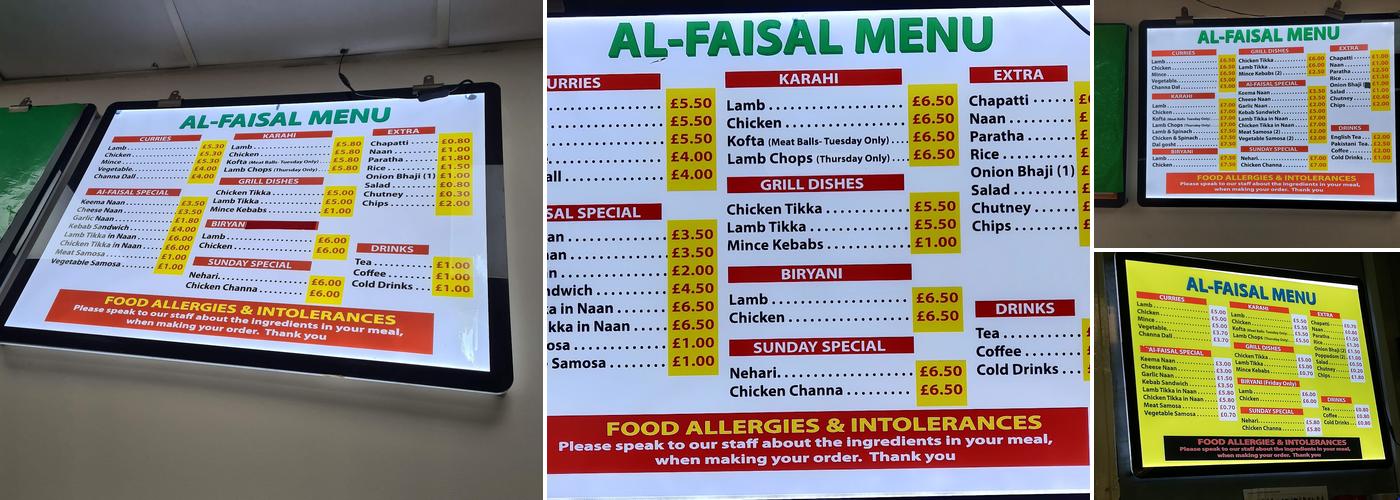 Al-Faisal Tandoori Menu
