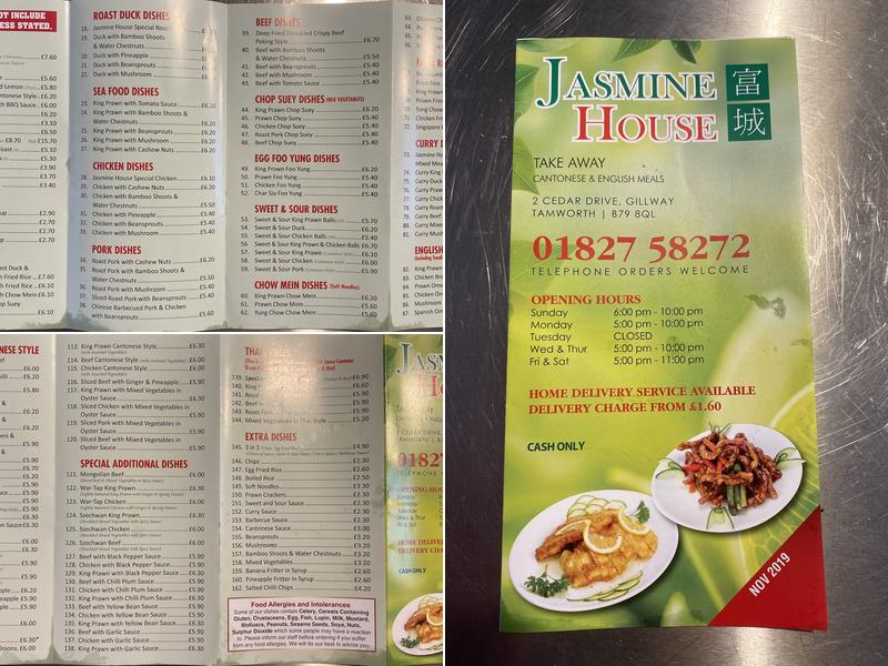 Jasmine House Menu