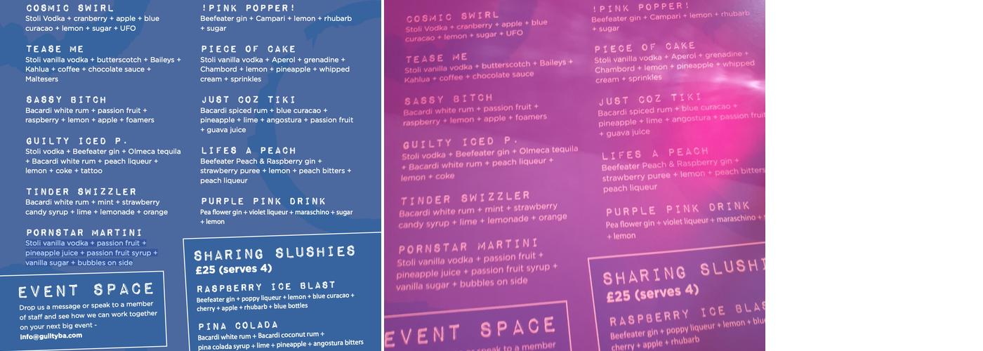 Guilty By Association Menu