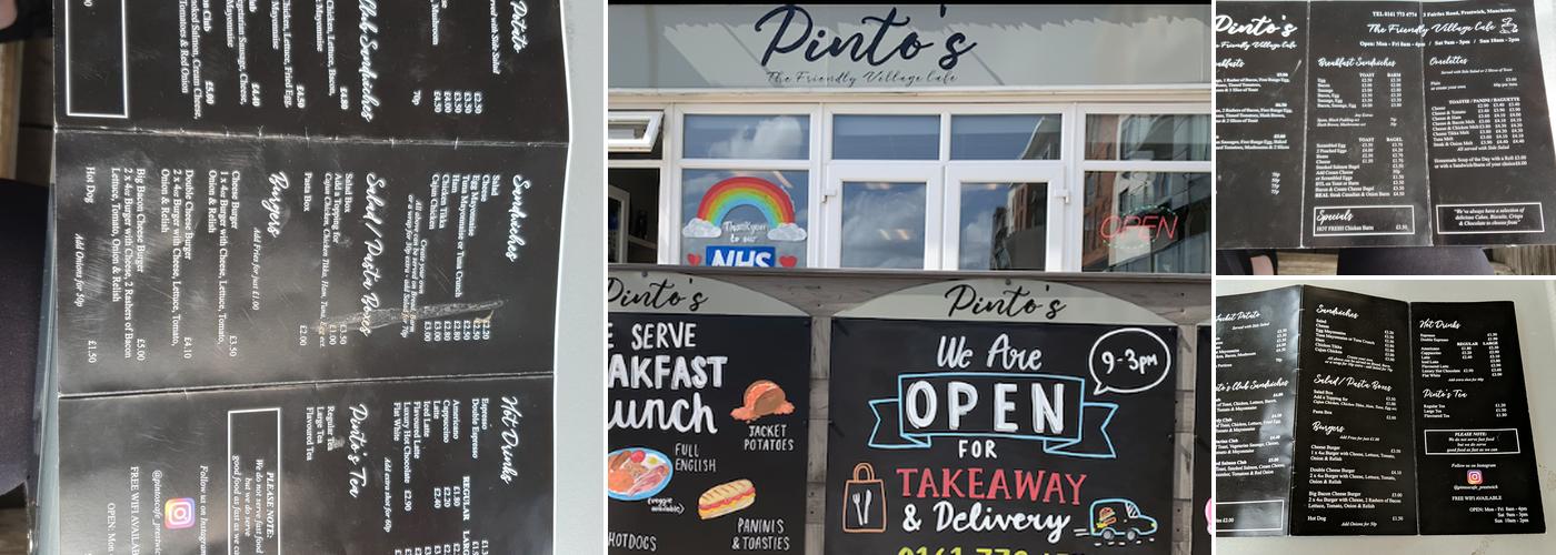 Pinto's The Friendly Village Cafe Menu