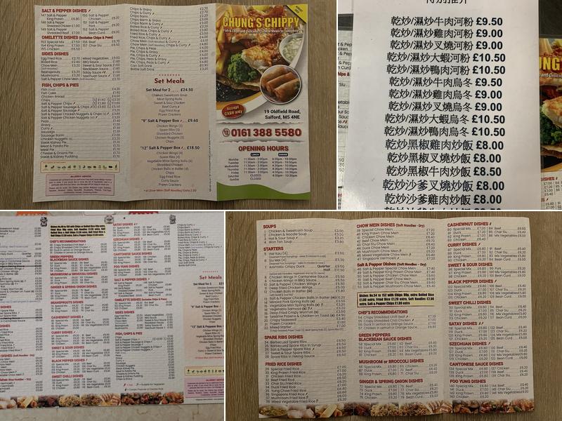 Chung's Chippy Menu