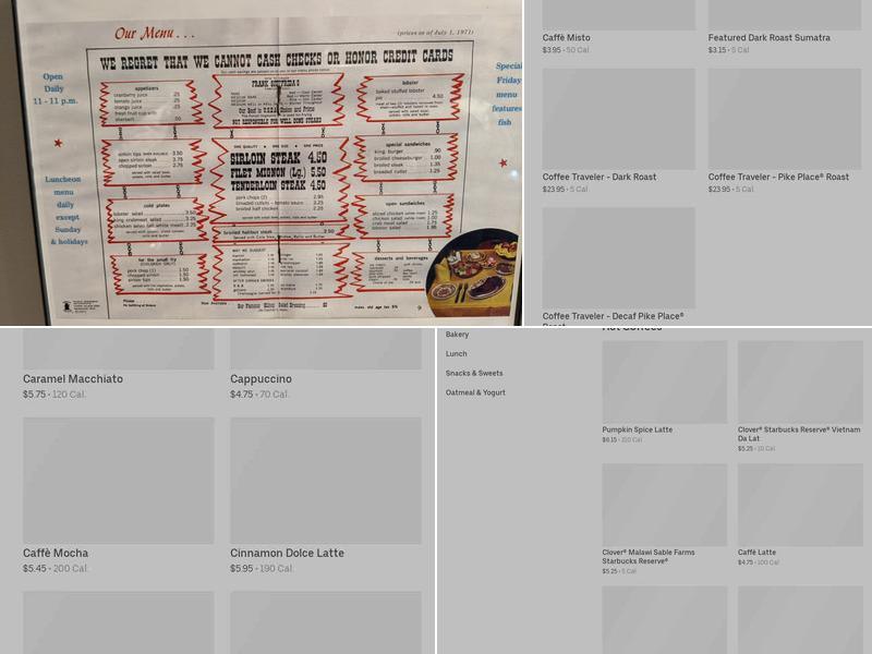 Starbucks Menu