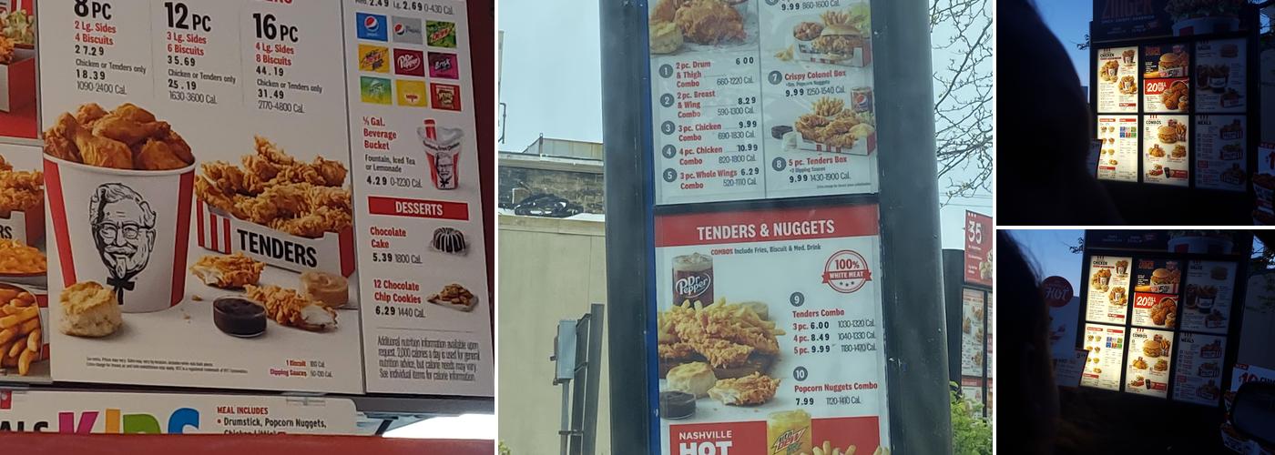KFC Menu