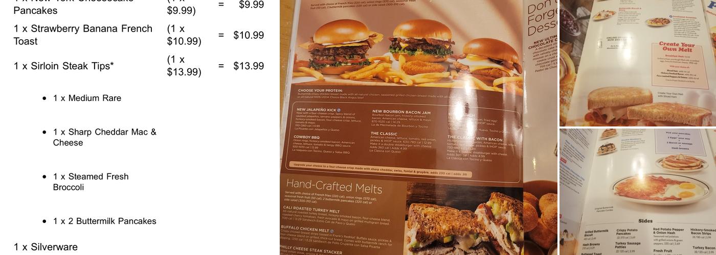 IHOP Menu
