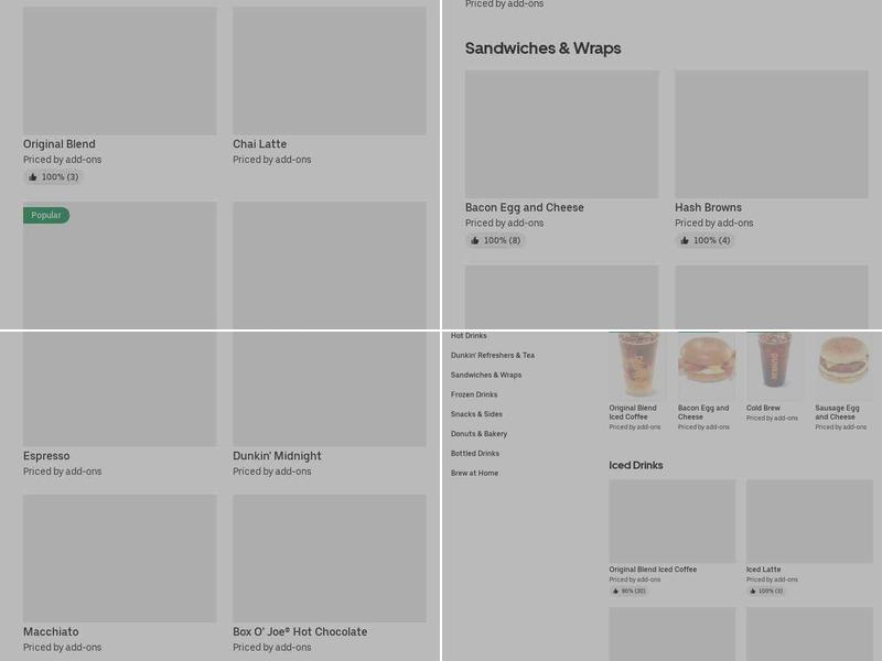 Dunkin' Menu
