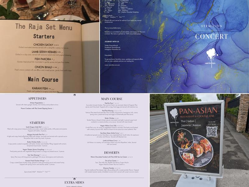 Vermilion Menu