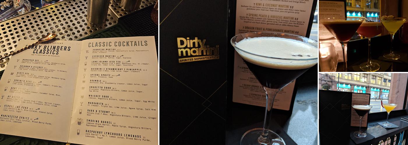 Dirty Martini Manchester Menu