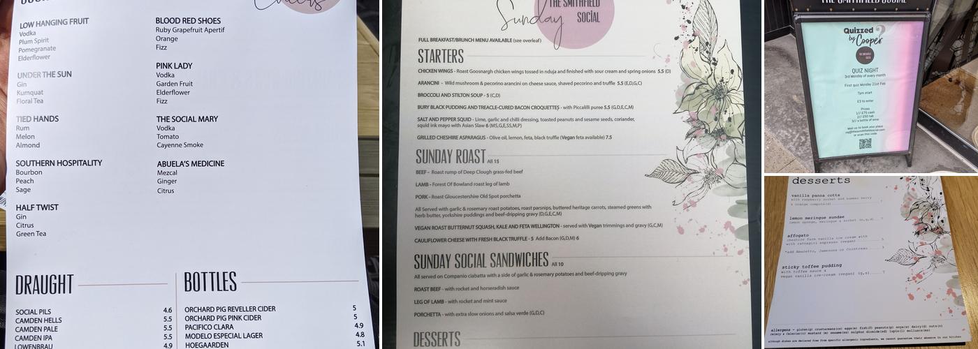 The Smithfield Social Menu