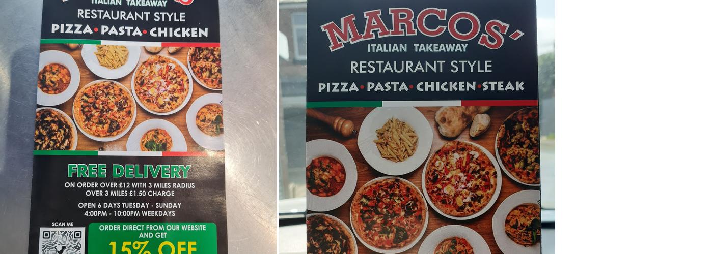 Marcos' Italian Takeaway Menu