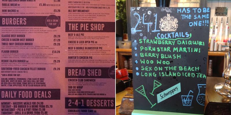 The Flour and Flagon Menu