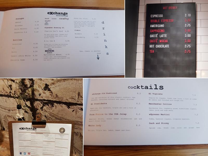 Exchange Food And Drink Lounge Menu