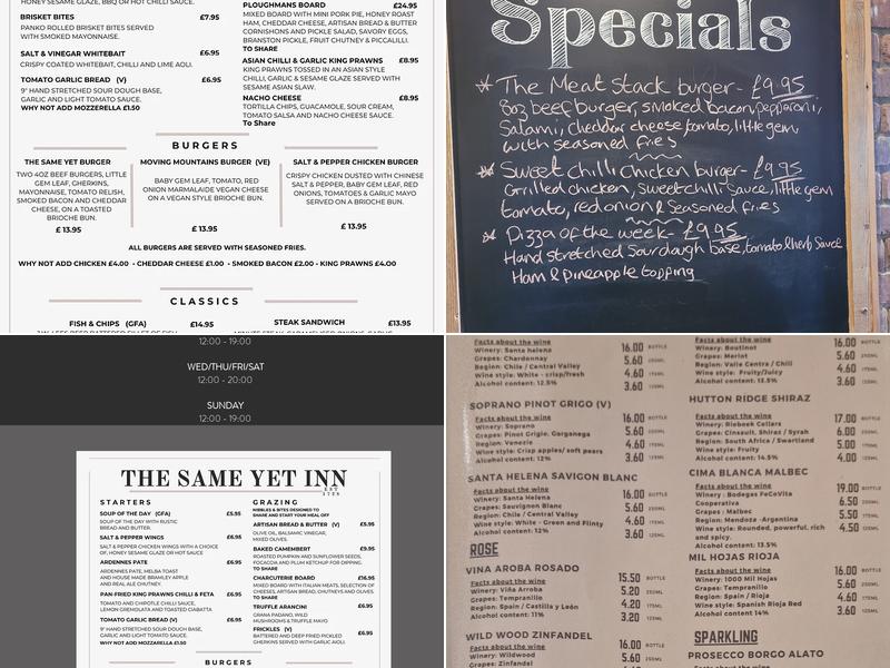 Same Yet Inn Menu